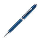Cross Foundry Ballpoint Pen in Glossy Translucent Blue Lacquer with Polished Chrome Appointments Ballpoint Pens