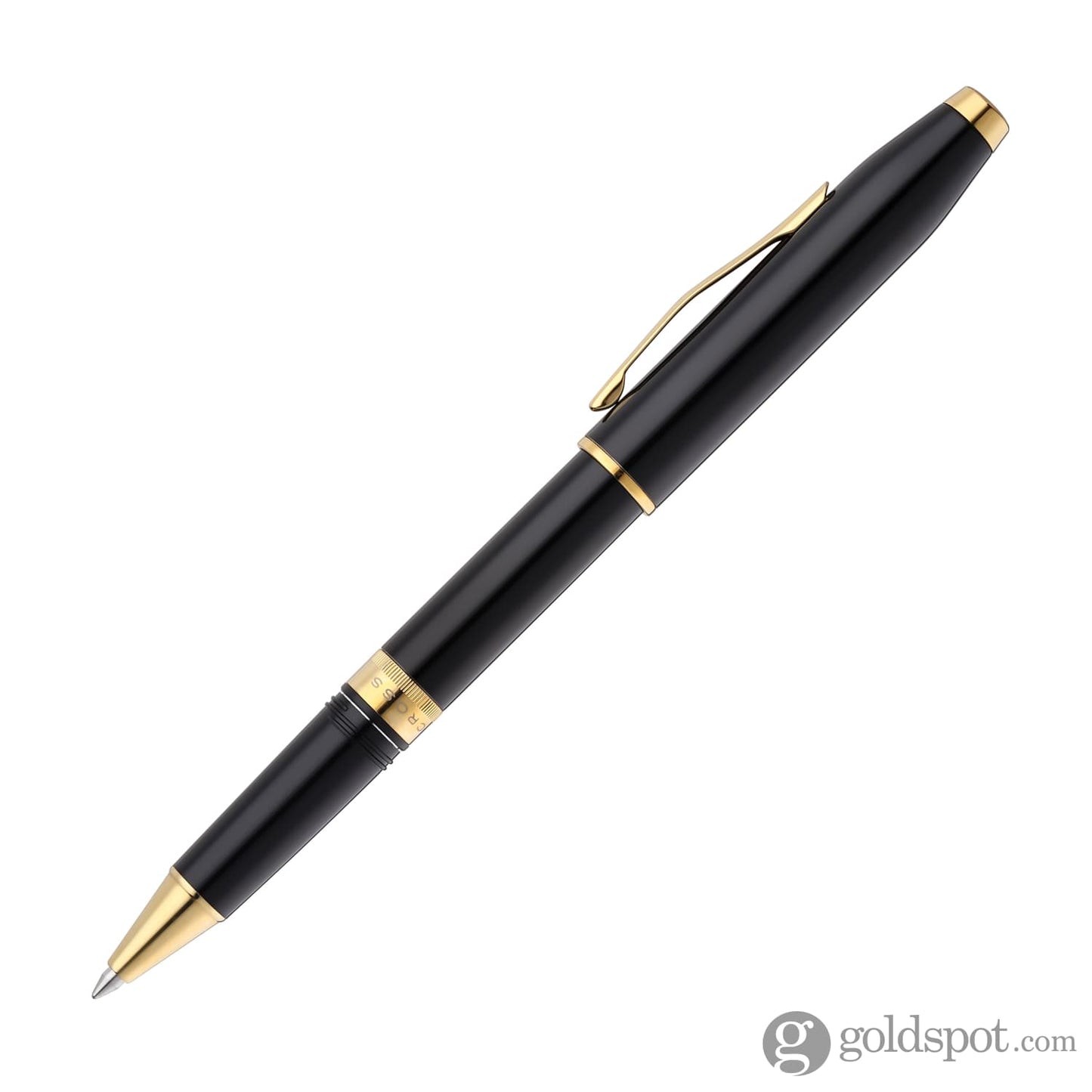 Cross Foundry Rollerball Pen in Glossy Black Lacquer with PVD Gold Appointments Rollerball Pen
