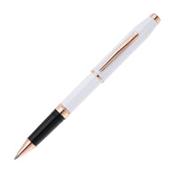Cross Foundry Rollerball Pen in Pearl White Lacquer with Rose Gold Appointments