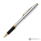 Cross Foundry Rollerball Pen in Polished Chrome with PVD Gold Appointments Rollerball Pen