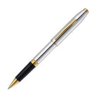 Cross Foundry Rollerball Pen in Polished Chrome with PVD Gold Appointments Rollerball Pen