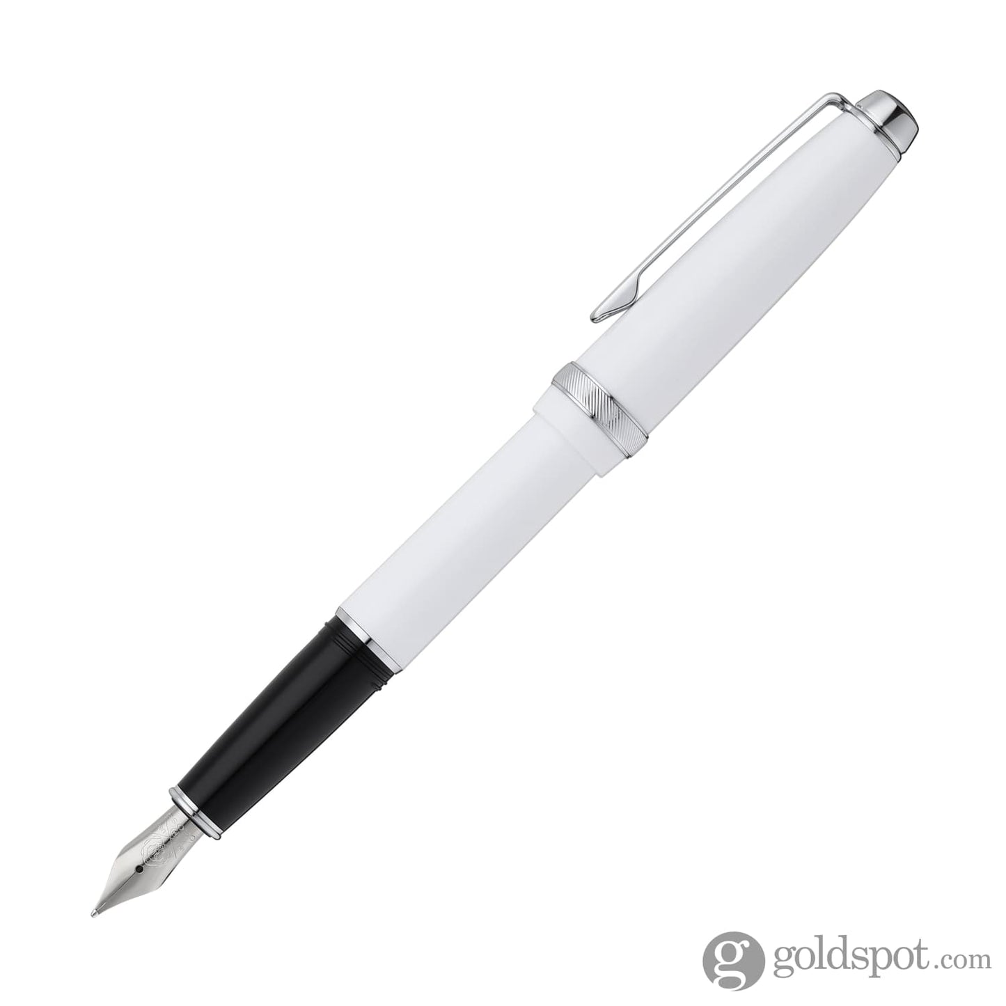 Cross Lume Fountain Pen in Porcelain White with Polished Chrome Appointments - Medium Nib Fountain Pen