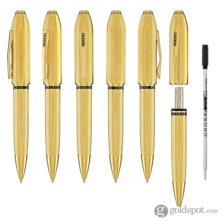 Cross Peerless Ballpoint Pen in 23KT Heavy Gold Plated Ballpoint Pens