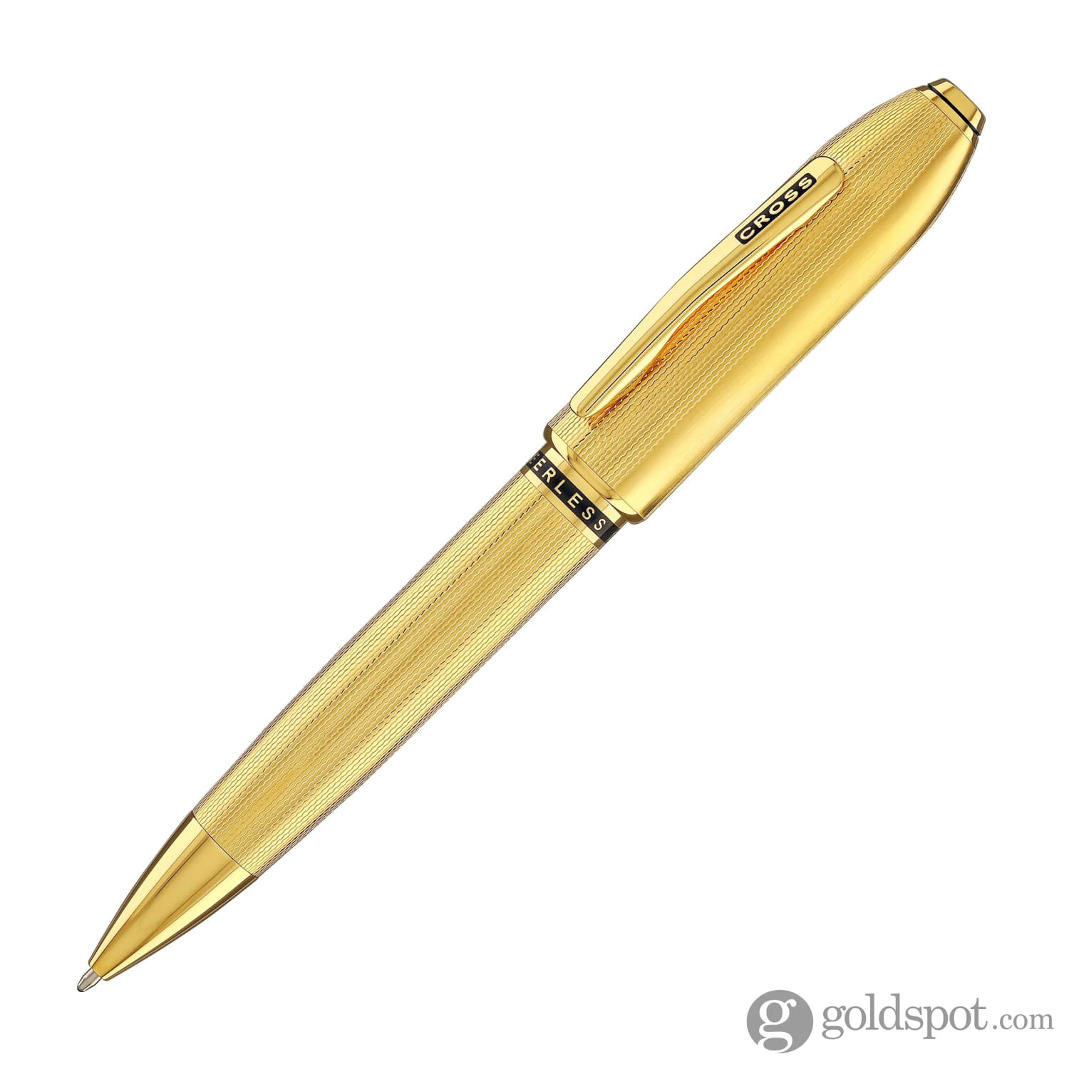 筆記具 cross v2014kt POLLED GOLD #386 Cross Peerless Ballpoint Pen in 23KT Heavy Gold Plated - Goldspot Pens