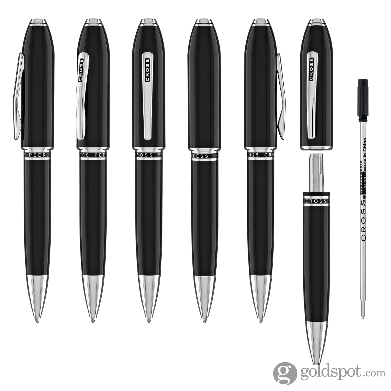 Cross Peerless Ballpoint Pen in Obsidian Black Lacquer - Goldspot Pens