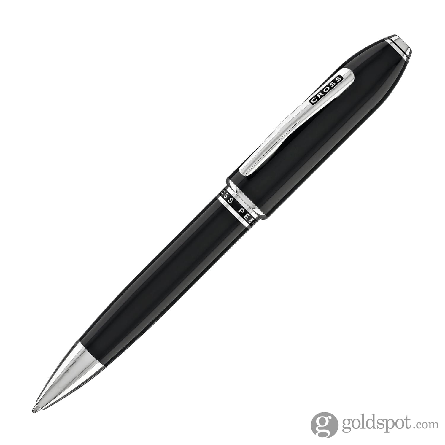 CROSS PEERLESS 125 ブラックボールペン Cross Peerless Ballpoint Pen in Obsidian Black Lacquer - Goldspot Pens