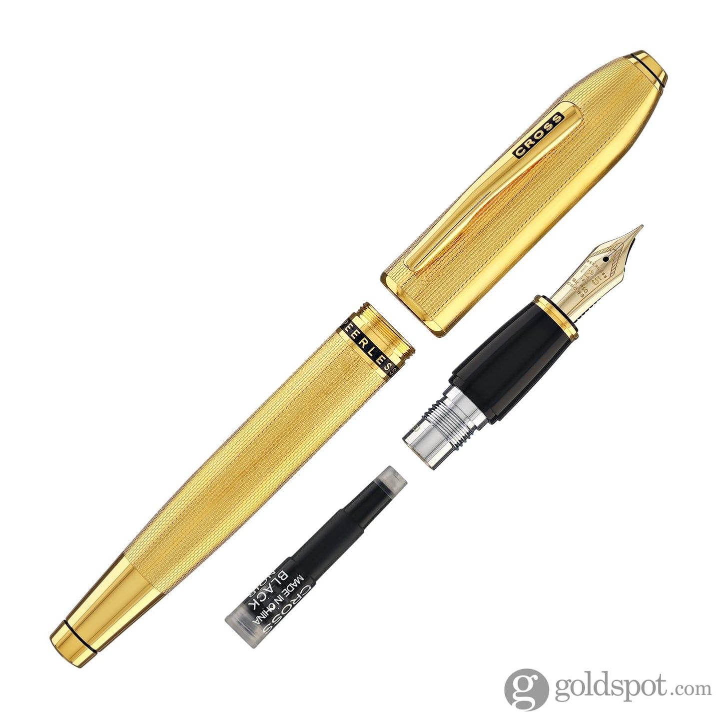 Cross Peerless Fountain Pen in 23KT Heavy Gold Plated Fountain Pen