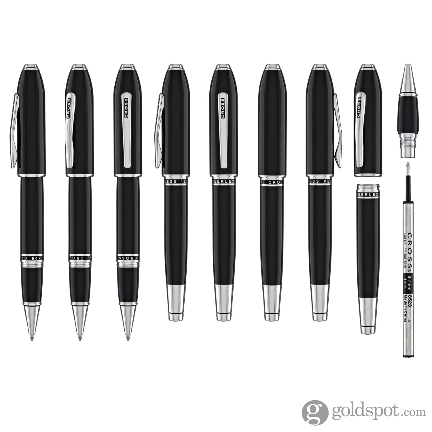 Cross Peerless Rollerball Pen in Obsidian Black Lacquer - Goldspot