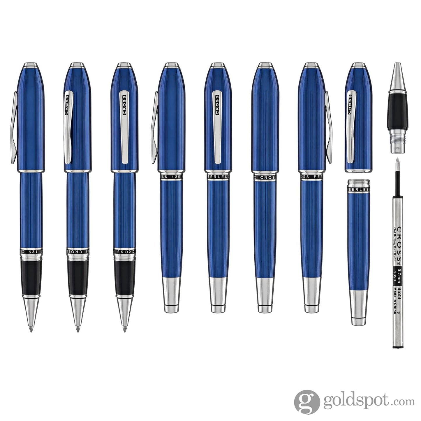 Cross Peerless Selectip Rollerball Pen in Translucent Quartz Blue Rollerball Pen