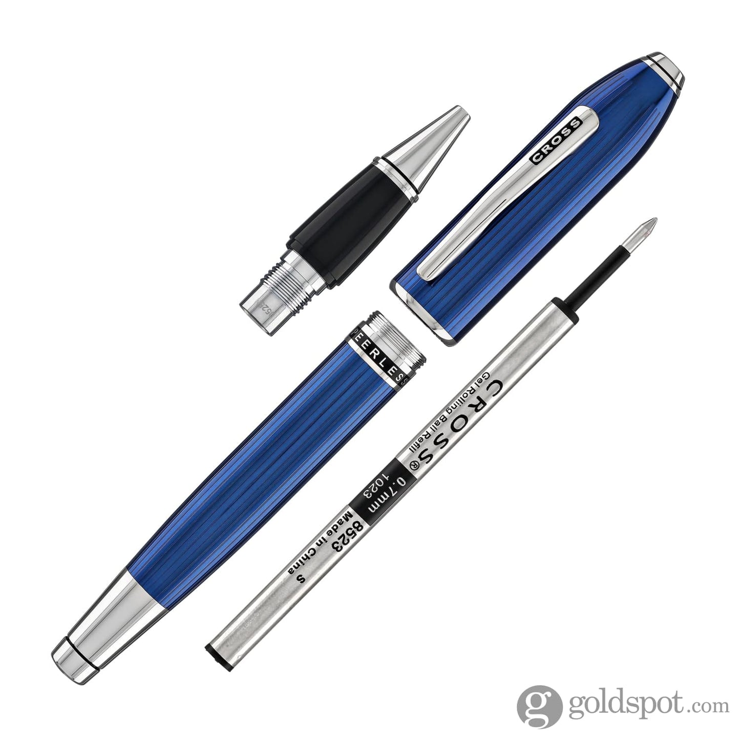 Cross Peerless Selectip Rollerball Pen in Translucent Quartz Blue Rollerball Pen