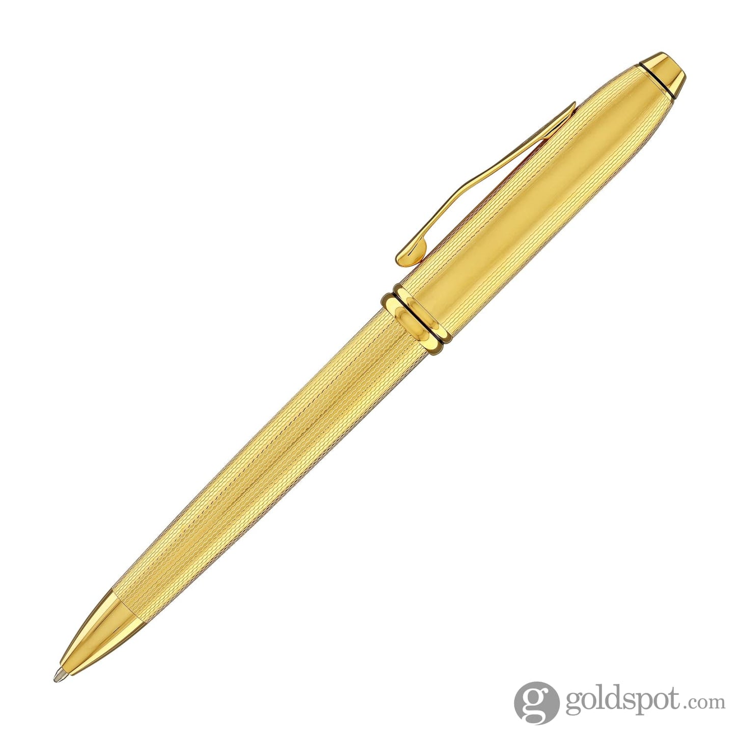 Cross Townsend Ballpoint Pen in Polished 23K Gold-Plated Engraved Diamond Pattern Ballpoint Pens