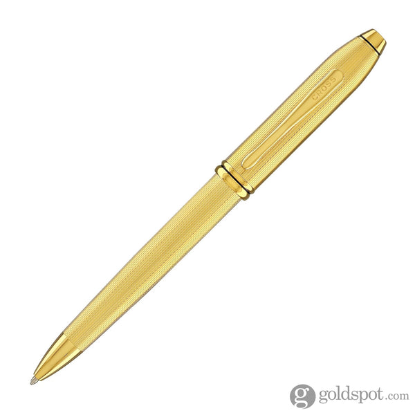 Cross Townsend Ballpoint Pen in Polished 23K Gold-Plated Engraved Diamond Pattern Ballpoint Pens
