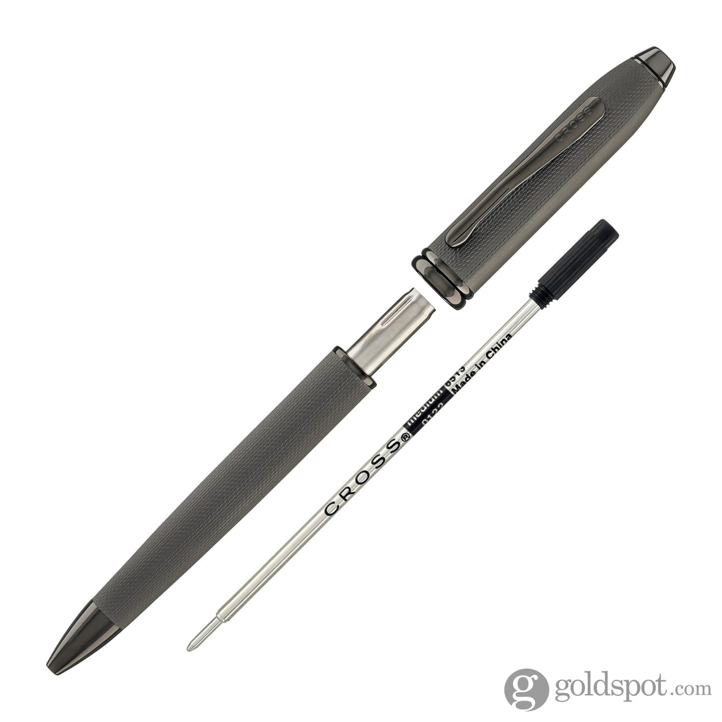 Cross Townsend Ballpoint Pen in Polished Slate Gray Engraved Diamond Pattern Ballpoint Pens
