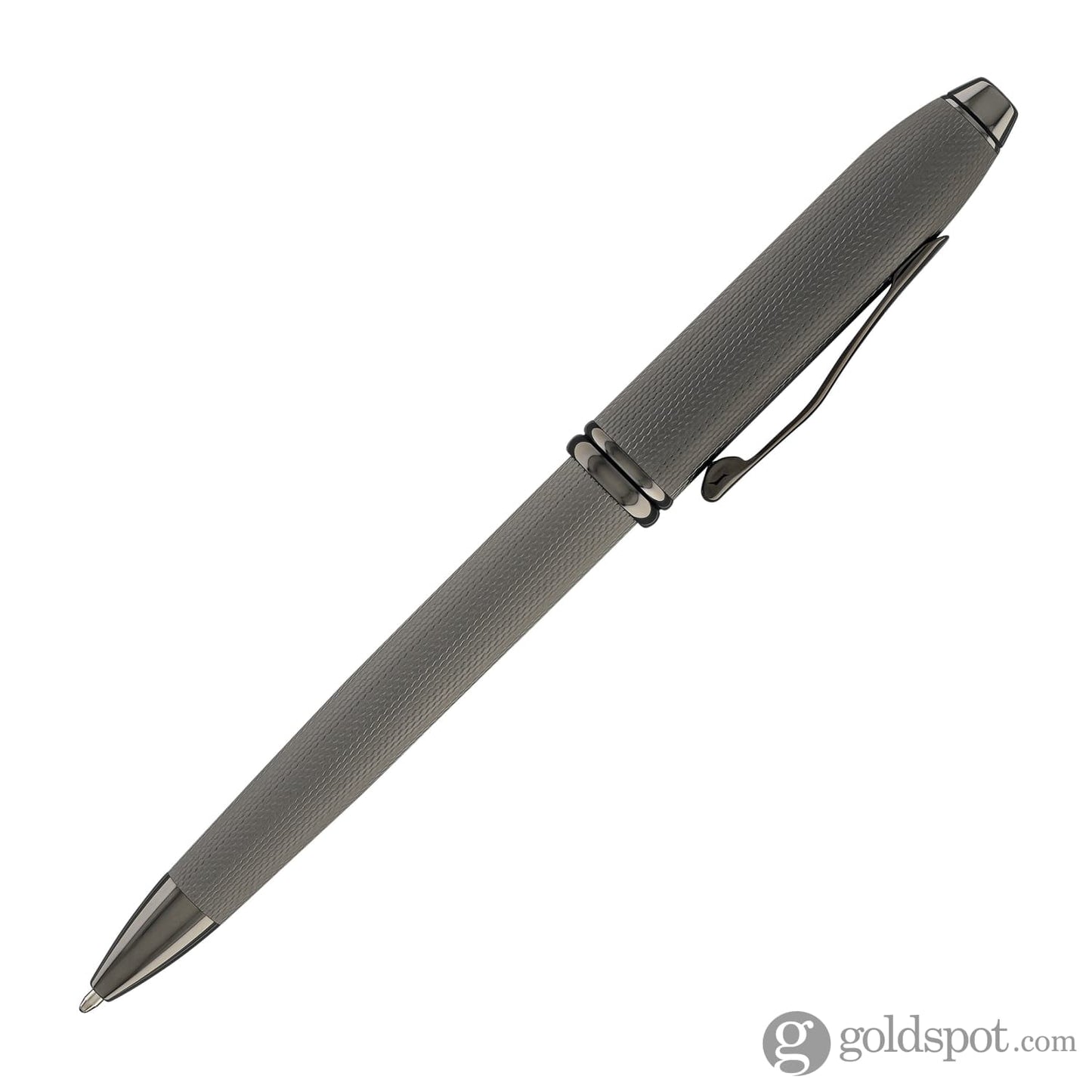 Cross Townsend Ballpoint Pen in Polished Slate Gray Engraved Diamond Pattern Ballpoint Pens