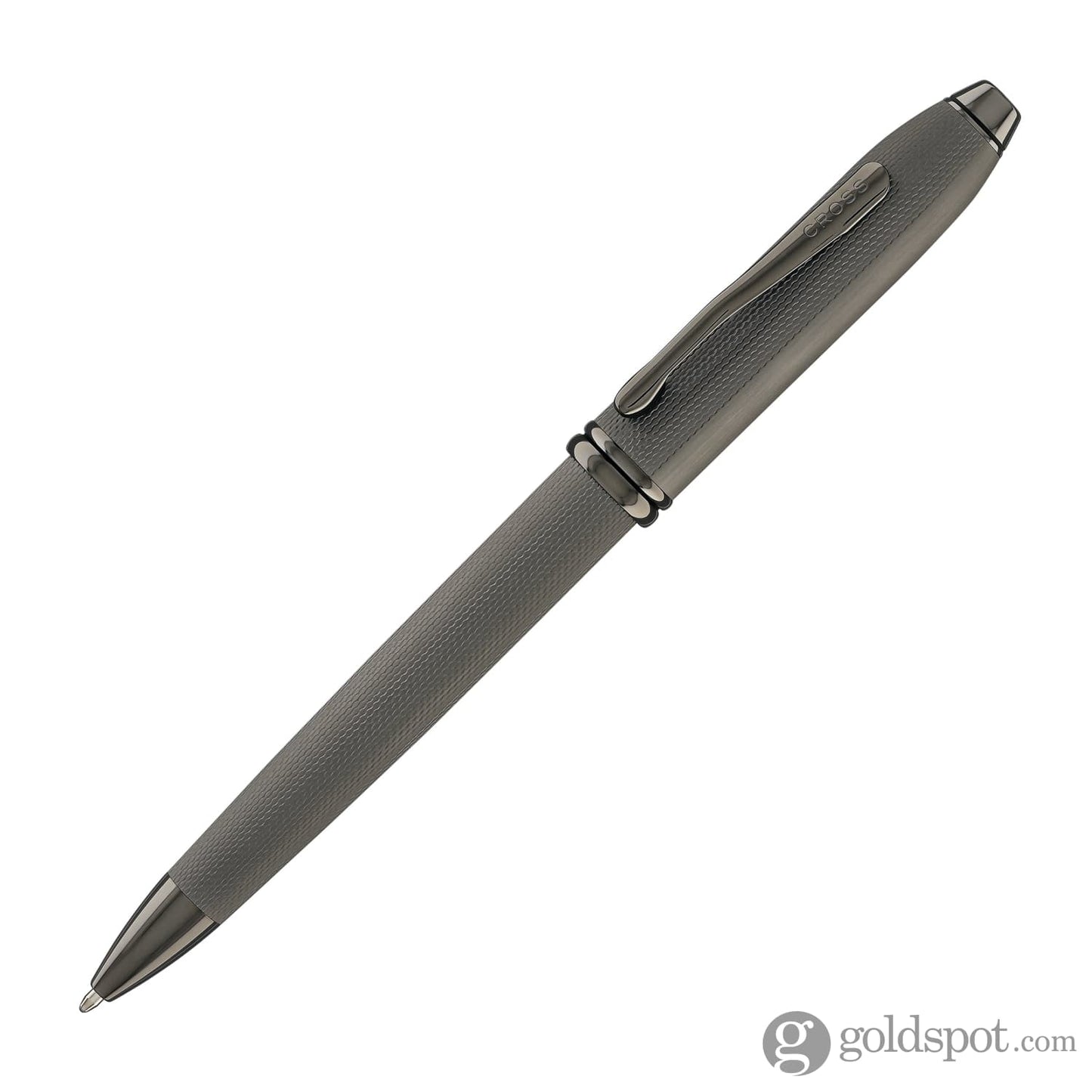 Cross Townsend Ballpoint Pen in Polished Slate Gray Engraved Diamond Pattern Ballpoint Pens