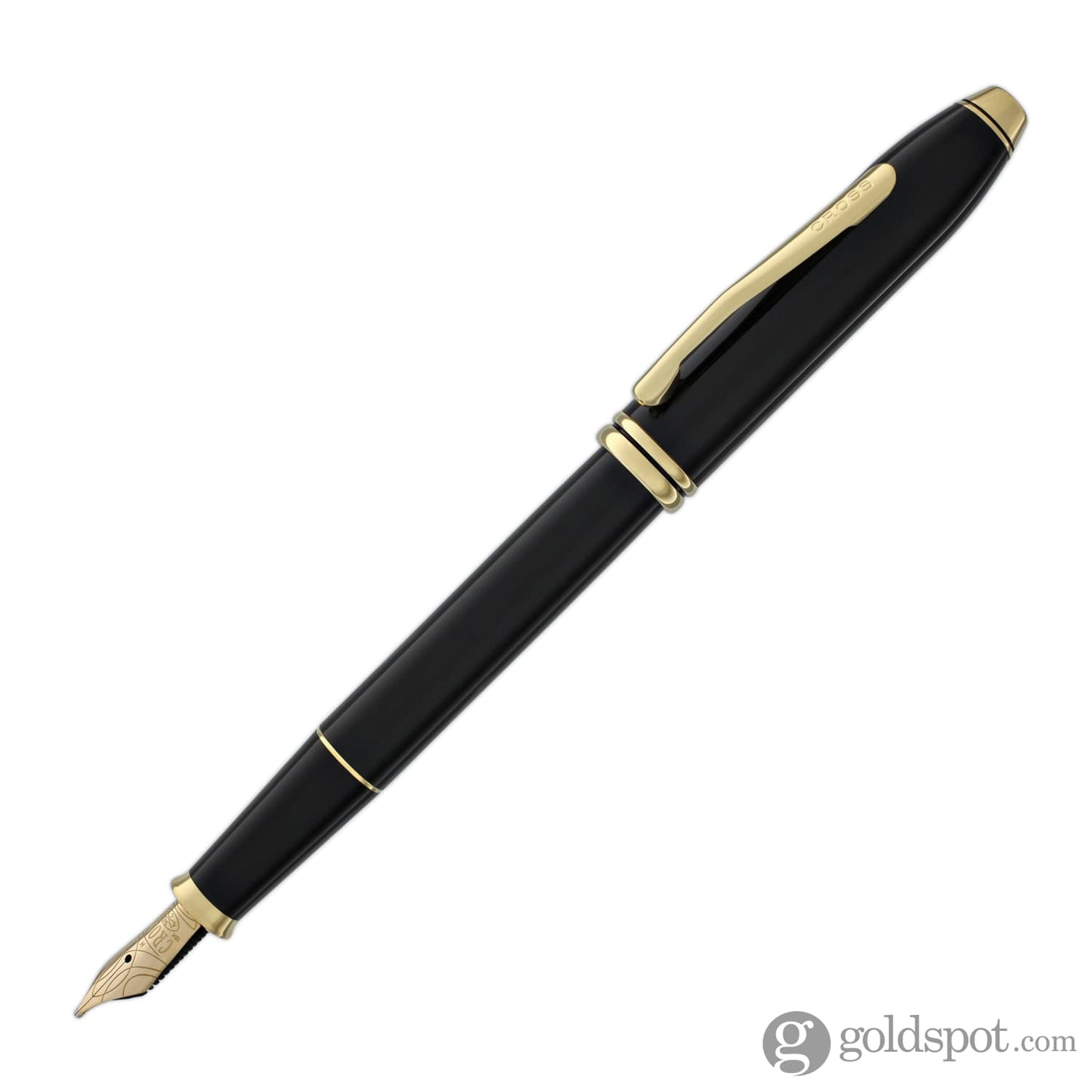 Cross Townsend Fountain Pen in Black Lacquer - 18kt Gold