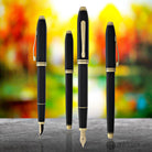 Cross Townsend Fountain Pen in Black Lacquer - 18kt Gold