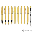 Cross Townsend Rollerball Pen in Polished 23K Gold-Plated Engraved Diamond Pattern Rollerball Pen