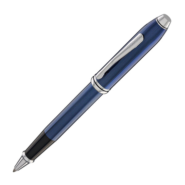 Cross Townsend Rollerball Pen in Translucent Polished Cobalt Blue Engraved Diamond Pattern Rollerball Pen