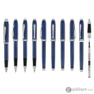 Cross Townsend Rollerball Pen in Translucent Polished Cobalt Blue Engraved Diamond Pattern Rollerball Pen