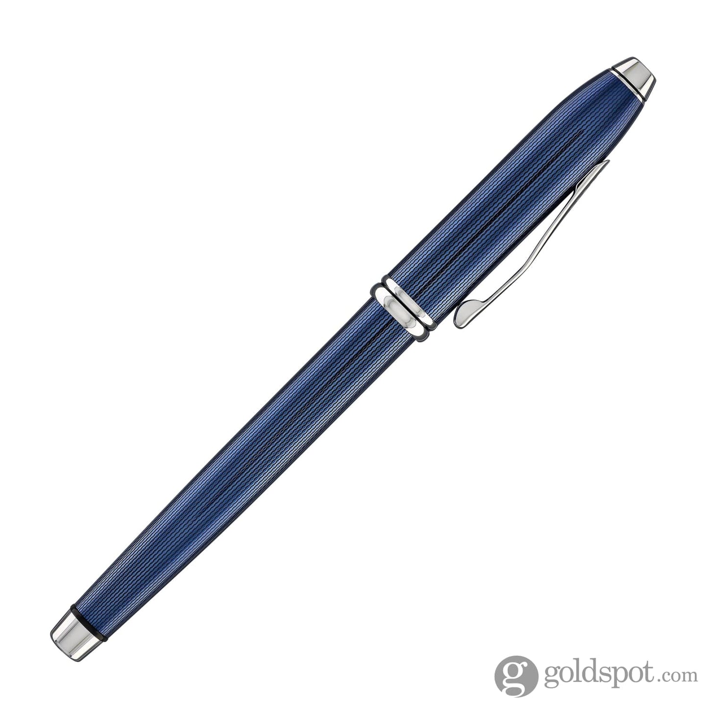 Cross Townsend Rollerball Pen in Translucent Polished Cobalt Blue Engraved Diamond Pattern Rollerball Pen
