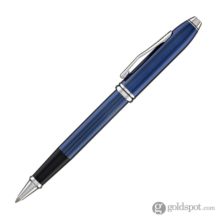 Cross Townsend Rollerball Pen in Translucent Polished Cobalt Blue Engraved Diamond Pattern Rollerball Pen