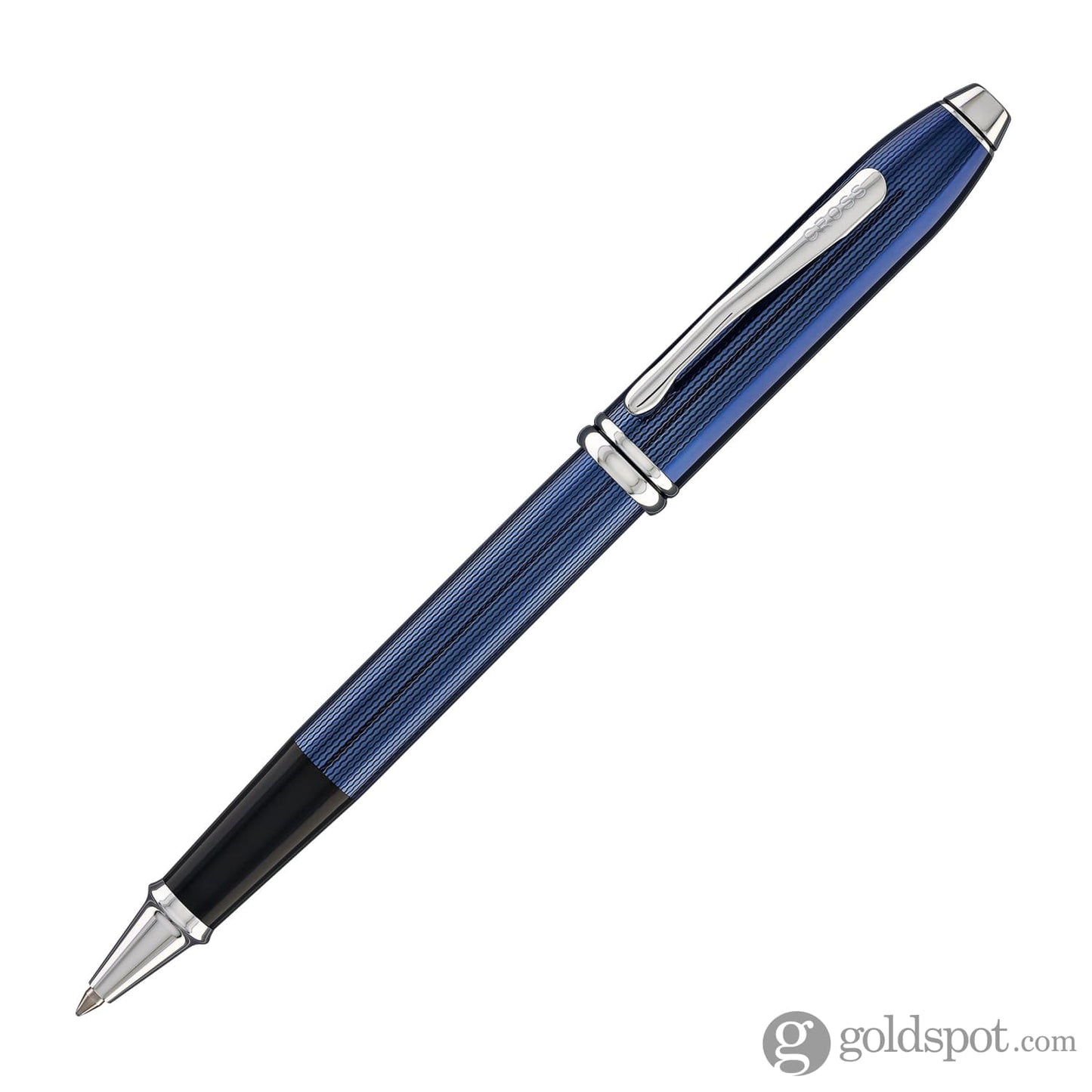 Cross Townsend Rollerball Pen in Translucent Polished Cobalt Blue Engraved Diamond Pattern Rollerball Pen