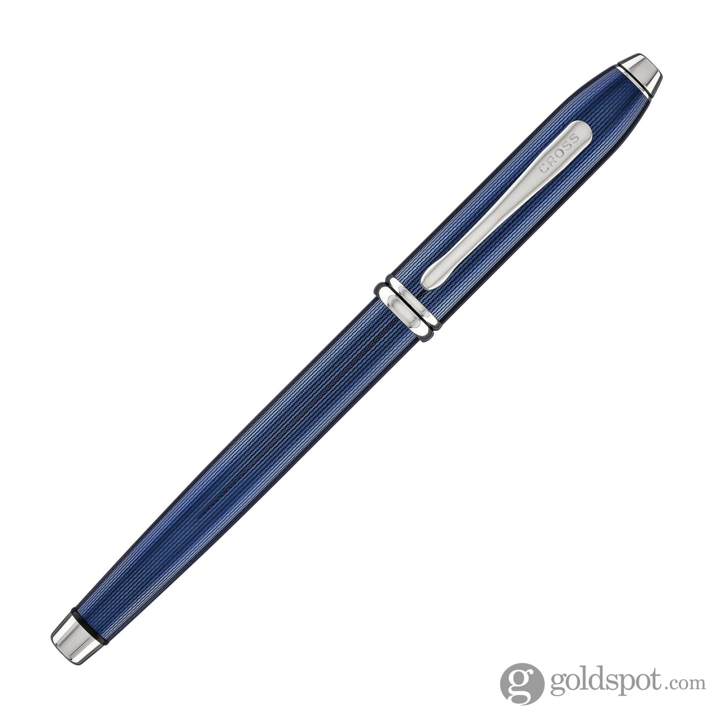 Cross Townsend Rollerball Pen in Translucent Polished Cobalt Blue Engraved Diamond Pattern Rollerball Pen