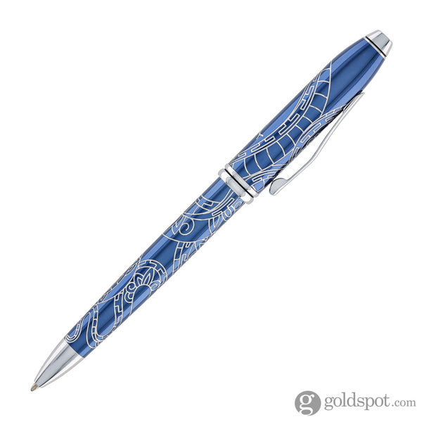 Cross Townsend Zodiac Ballpoint Pen Year of the Snake in Blue Lacquer with Polished Chrome Ballpoint Pens