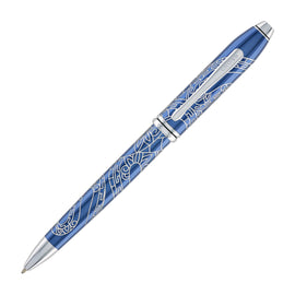 Cross Townsend Zodiac Ballpoint Pen Year of the Snake in Blue Lacquer with Polished Chrome