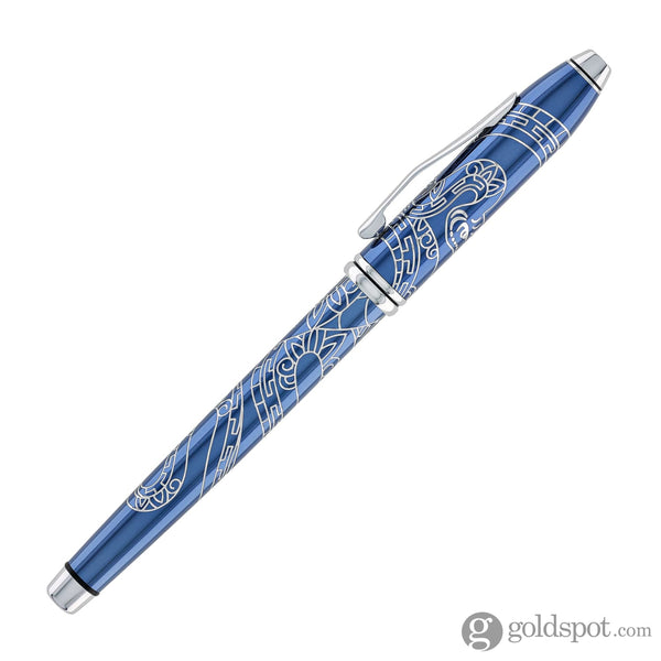 Cross Townsend Zodiac Rollerball Pen Year of the Snake in Blue Lacquer with Polished Chrome Rollerball Pens