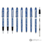 Cross Townsend Zodiac Rollerball Pen Year of the Snake in Blue Lacquer with Polished Chrome Rollerball Pens