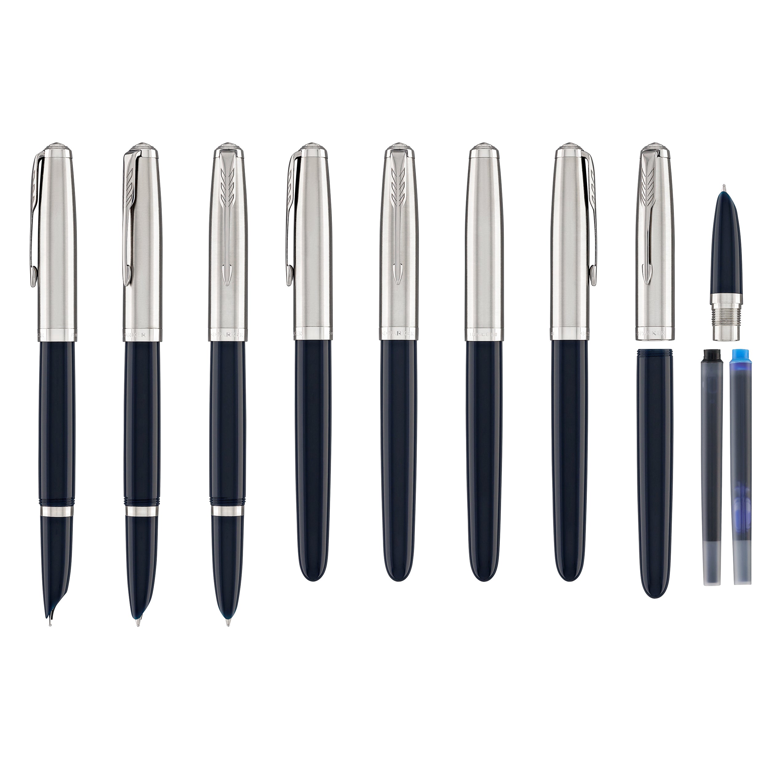 Parker 51 Fountain Pen in Midnight Blue with Chrome Trim