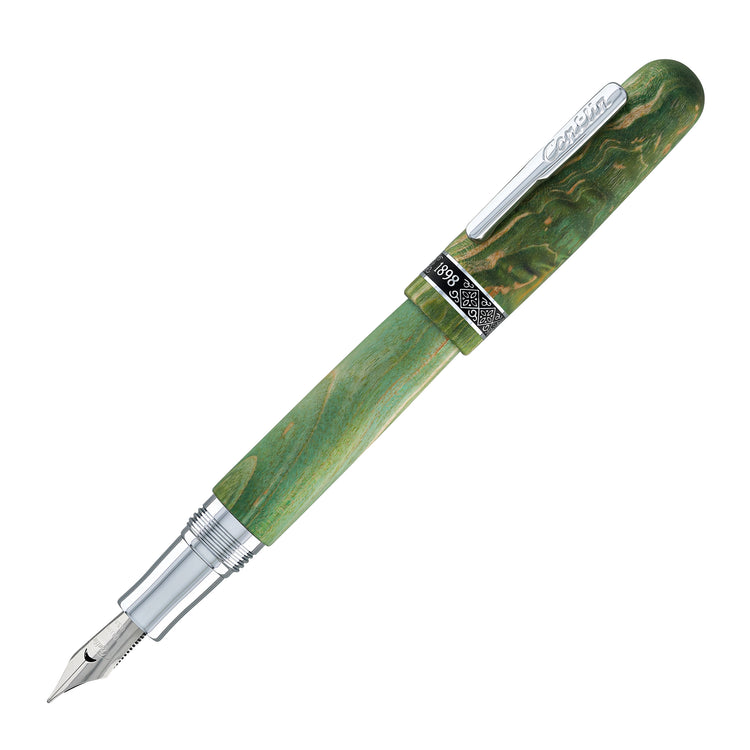 Conklin 1898 Stabilized Wood Fountain Pen in Matte Green with Chrome Trim - Limited Edition