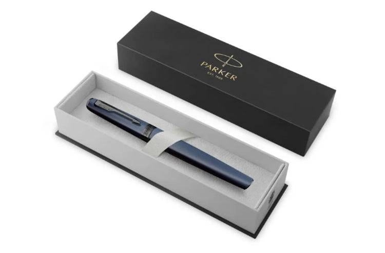 Parker Meridian Fountain Pen in Blue Lacquer with Black Trim