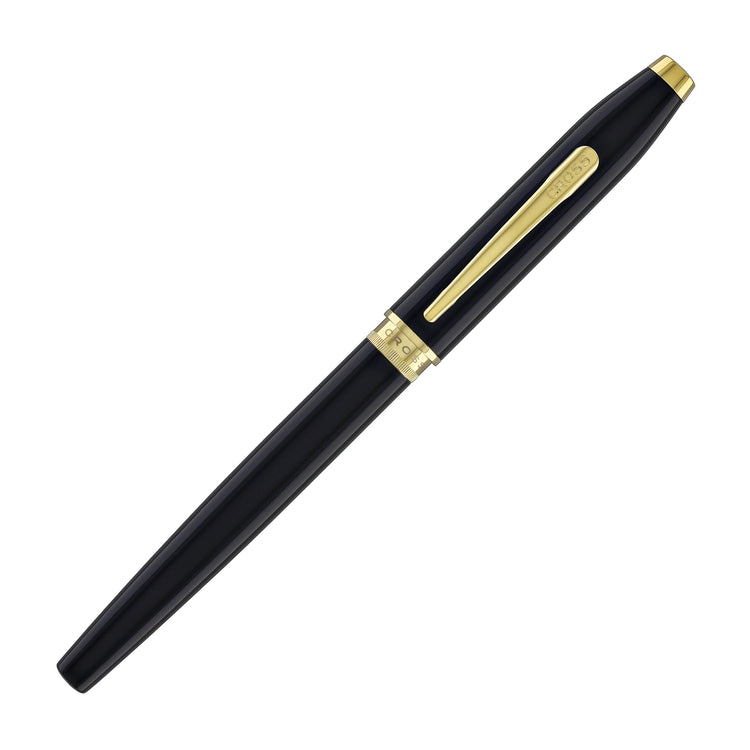 Cross Foundry Rollerball Pen in Glossy Black Lacquer with PVD Gold Appointments