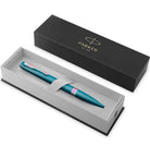 Parker Meridian Ballpoint Pen in Teal Lacquer with Rainbow Trim