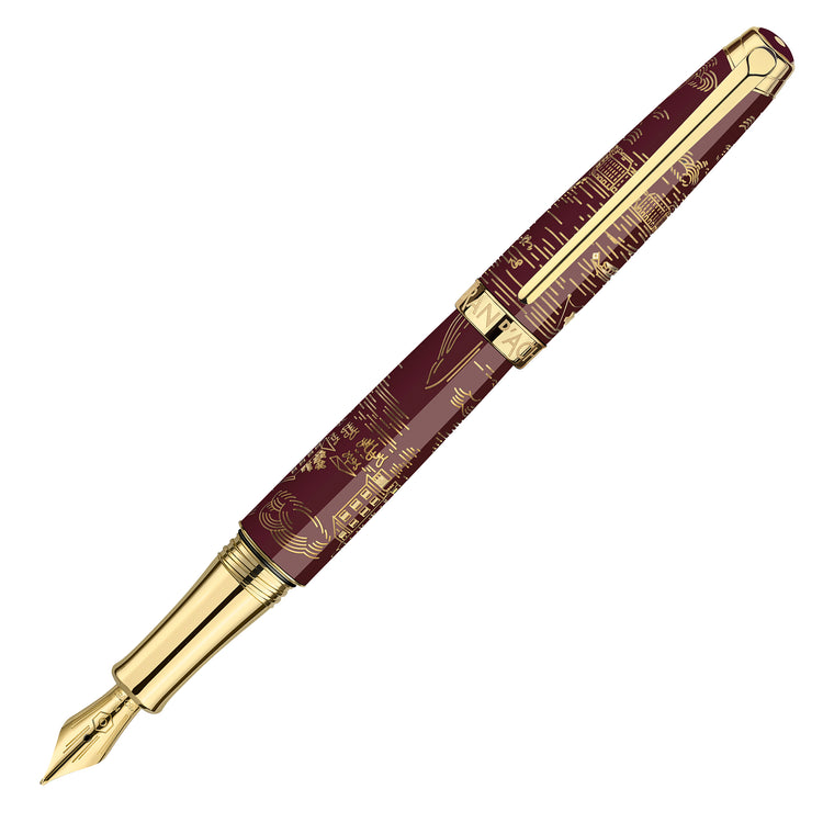 Caran d'Ache Fountain Pen in Toile De Jouy Burgundy - Limited Edition