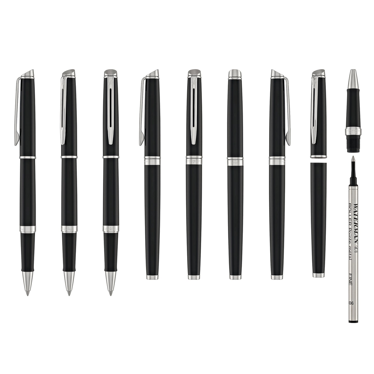 Waterman Hemisphere Rollerball Pen in Black with Chrome Trim