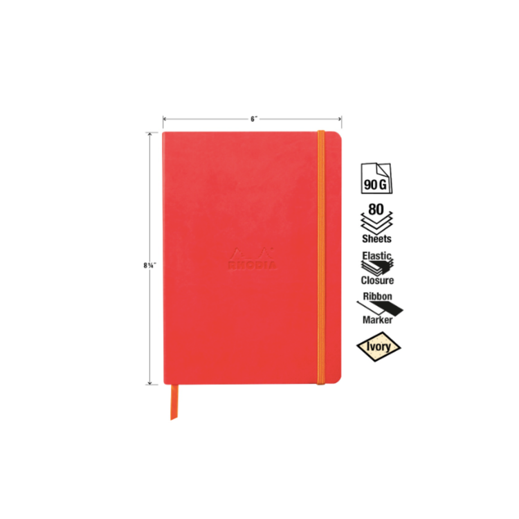 Rhodia Rhodiarama Softcover Notebook in Coral - A5