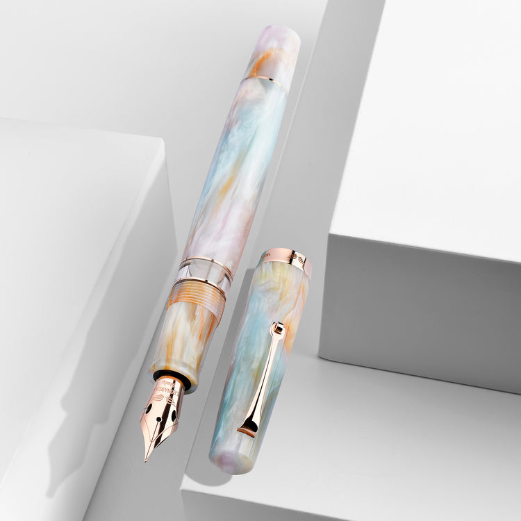 Leonardo Momento Magico Fountain Pen in Fantasie Primary Manipulation 4, Rose Gold Trim