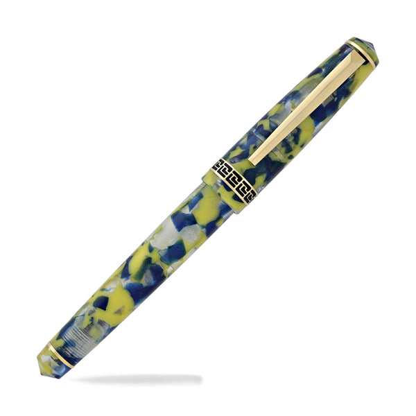 Laban Grecian Fountain Pen in Blue and Yellow Marbled Fountain Pen