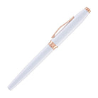 Cross Foundry Rollerball Pen in Pearl White Lacquer with Rose Gold Appointments