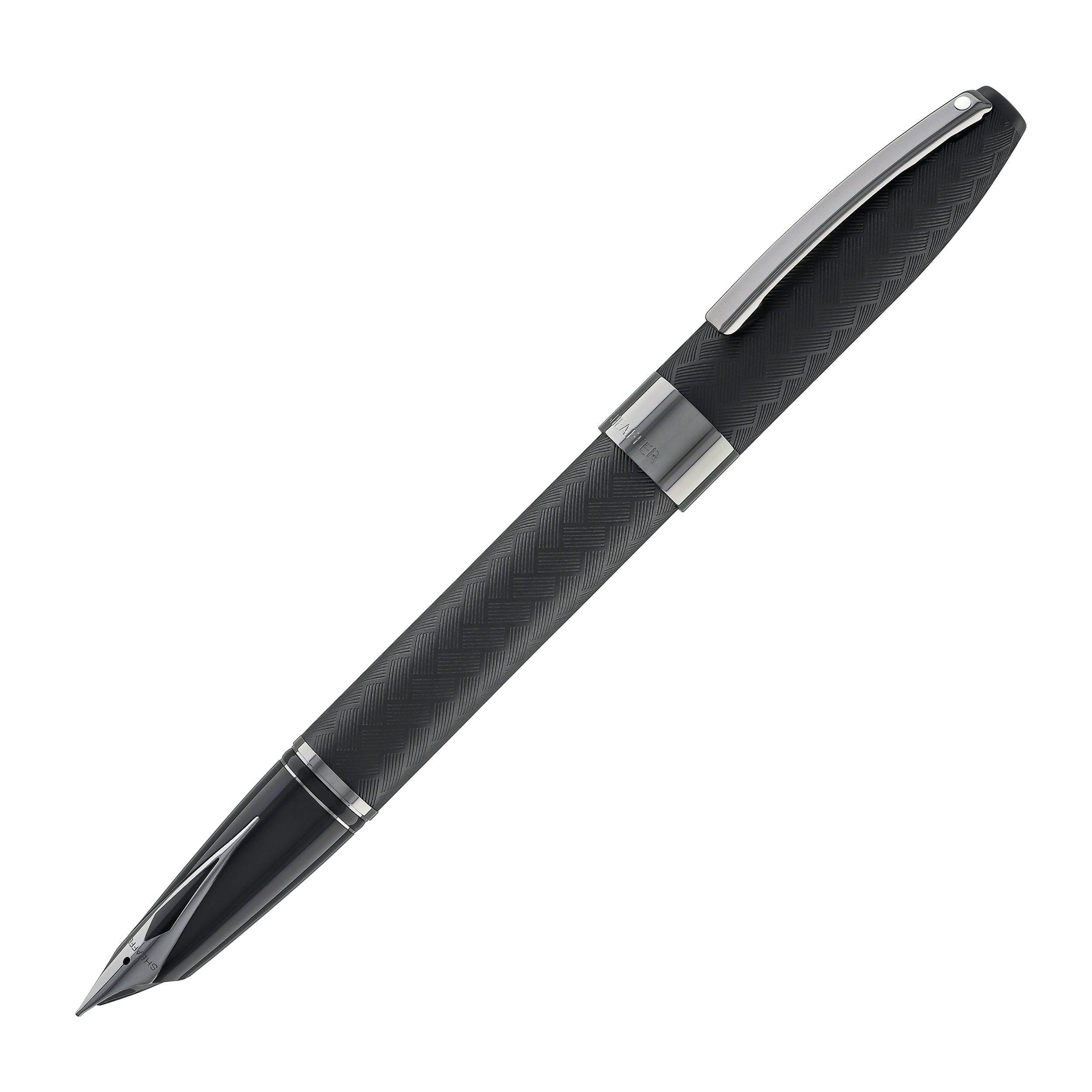 Sheaffer Legacy Chevron Fountain Pen in Matte Black with PVD