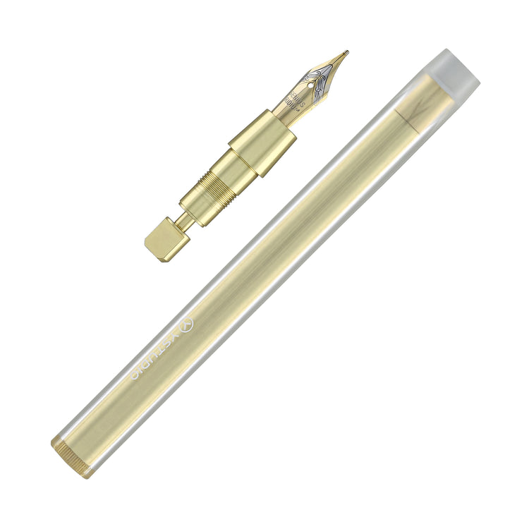 ystudio Glamour Evolve Elemental Dip Pen in Brass Gold