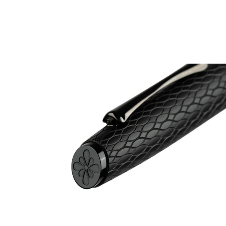 Diplomat Cobra Fountain Pen in Matte Black Guilloche