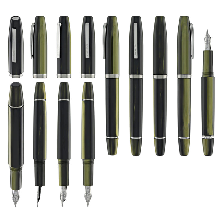 Scribo Flow Fountain Pen in Evoluzione with Ruthenium Trim