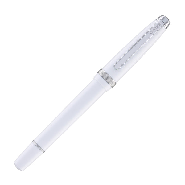 Cross Lume Fountain Pen in Porcelain White with Polished Chrome Appointments - Medium Nib