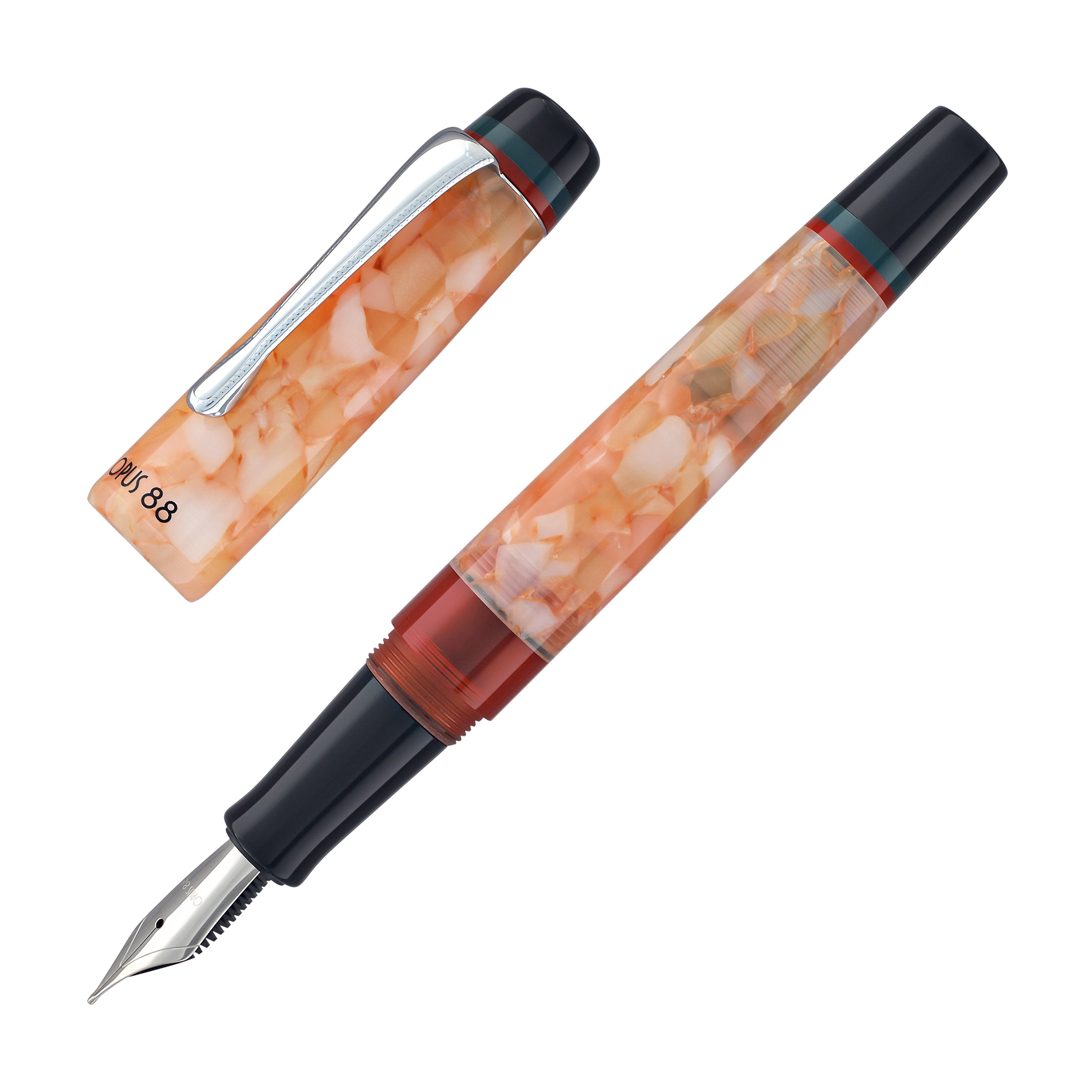 Opus 88 Minty Fountain Pen in Orange - Goldspot Pens
