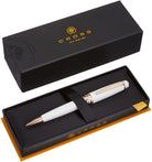 Cross Bailey Ballpoint Pen Pearlescent White Lacquer with Rose Gold Trim